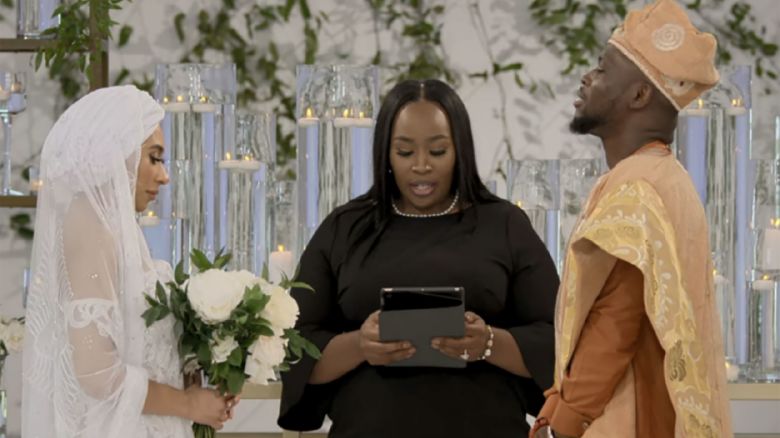 Jennifer Allen is seen officiating a wedding on Netflix's Love is Blind.