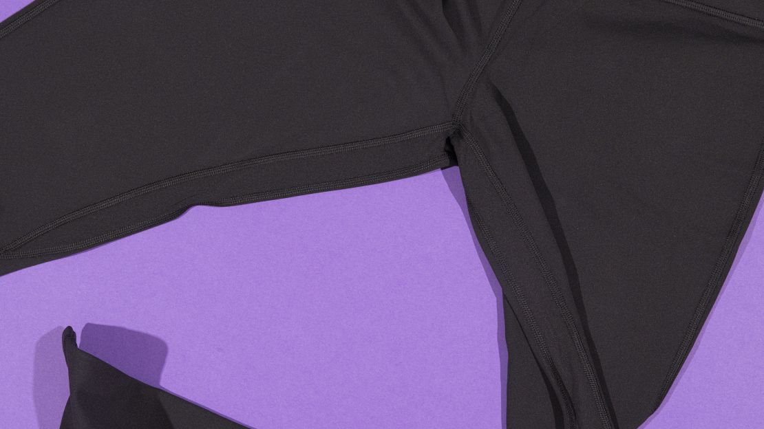 Seams of pants with purple background.