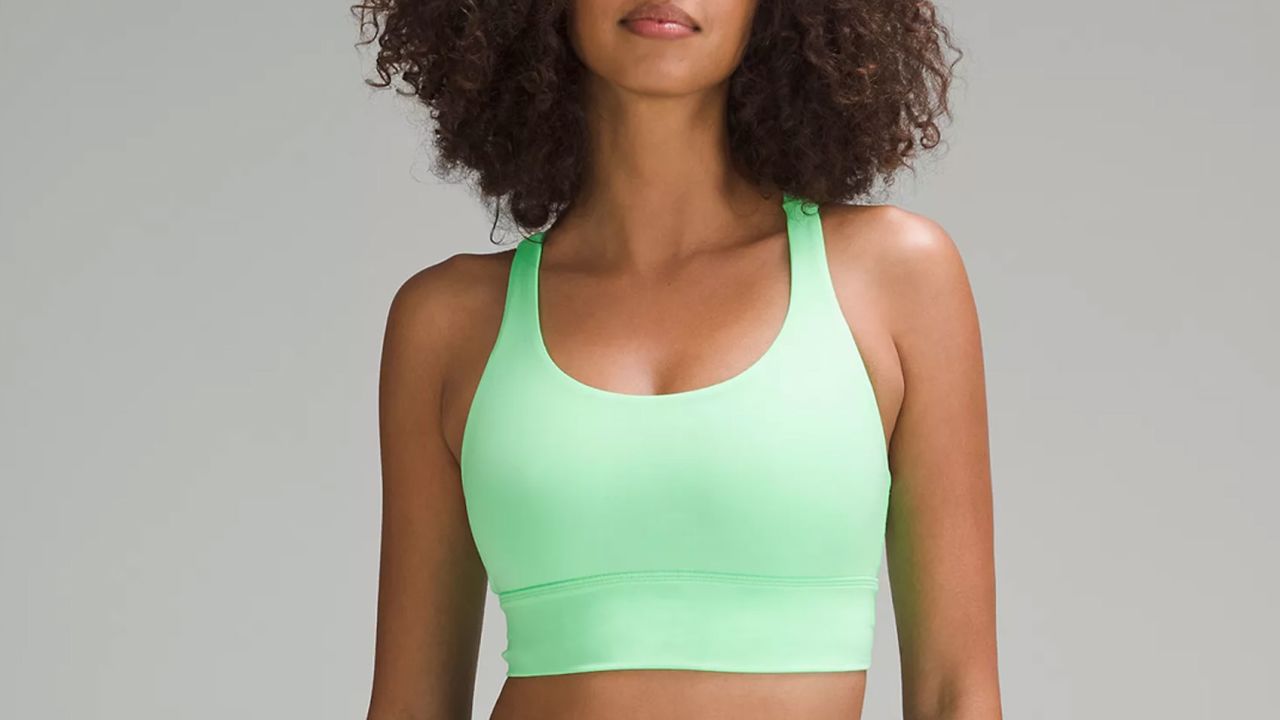 Energy bra (peek) $58 dusty mauve/rose blush  Fitness fashion, Running  clothes, Lululemon energy bra