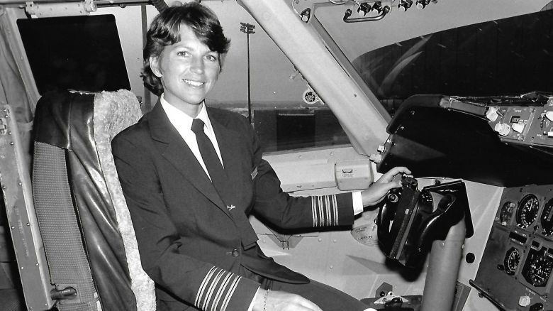 Rippelmeyer in the captain seat of a Boeing 747 in 1984.
