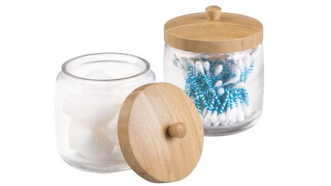 mDesign Glass Bathroom Vanity Storage Organizer Jar