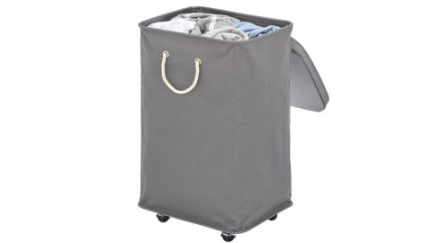 mDesign Large Polyester Rolling Laundry Hamper