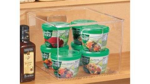 mDesign Plastic Wide Food Storage Organizer Bin With Handles