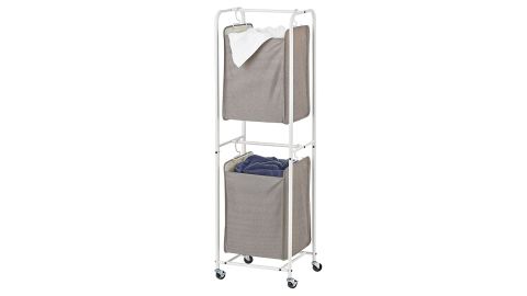 mDesign Vertically stacked laundry basket with wheels