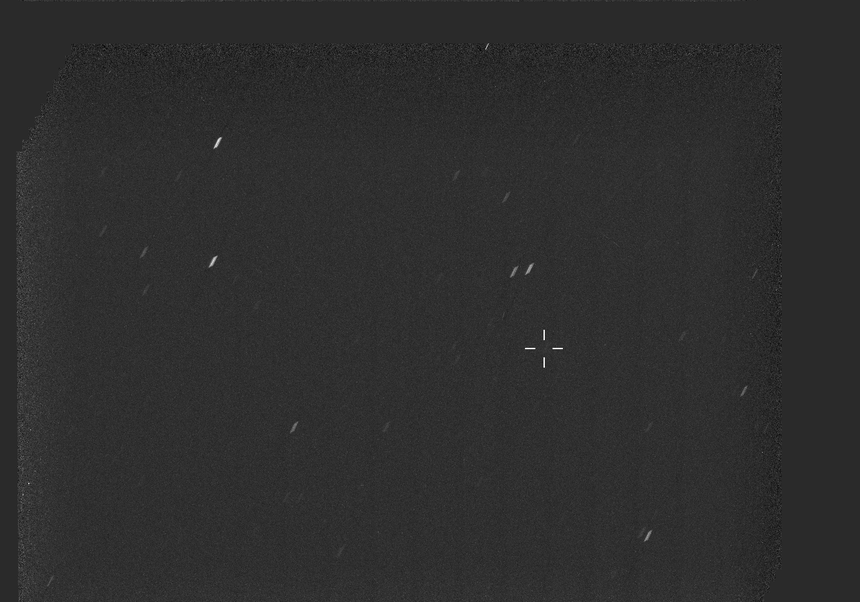 3I/ATLAS appears as a faint smudge against a background of stars from the Perseverance rover's perspective on October 4.