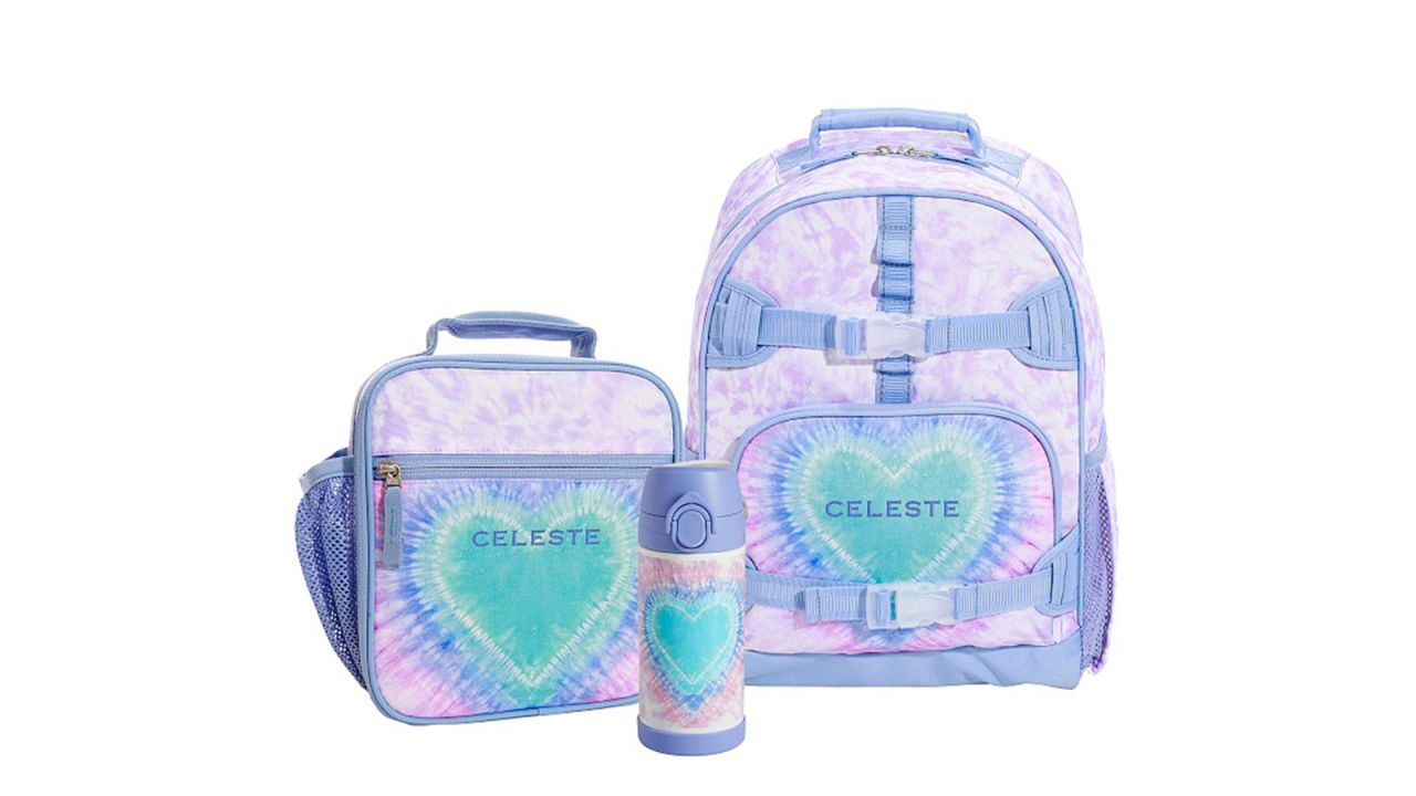 Mackenzie Lavender Heart Tie-Dye Backpack & Lunch Bundle, Set of 3