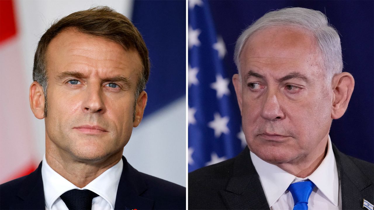 French President Emmanuel Macron and Israeli Prime Minister Benjamin Netanyahu