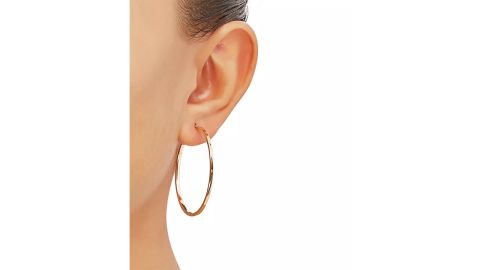 Macy's Medium Flat-Edge Hoop Earrings in 10k Gold, Rose Gold or White Gold