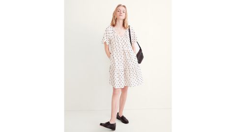 Madewell Cotton-Linen Lorelei Mini Dress in Clip Dot