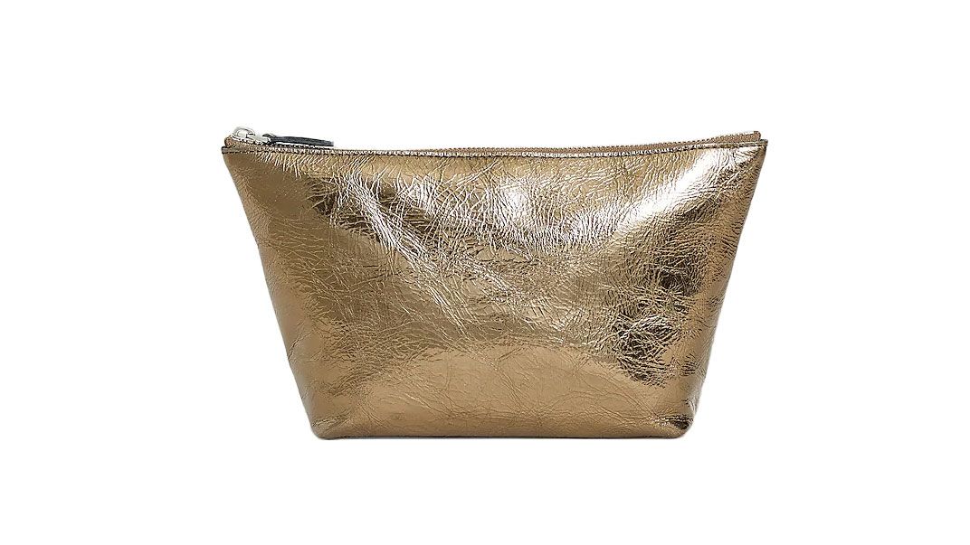 Branded Canvas Makeup Bag with Metallic Zipper