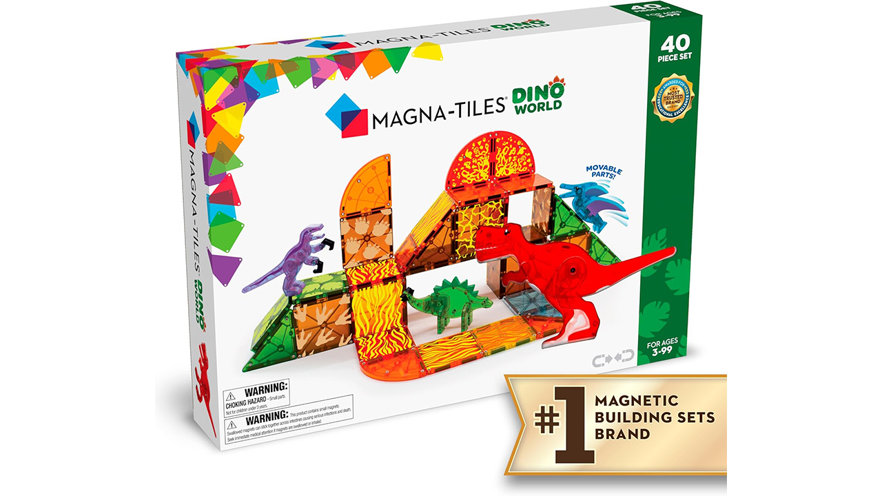 Magna-Tiles Dino World, 40-teiliger magnetischer Konstruktionssatz – Foto