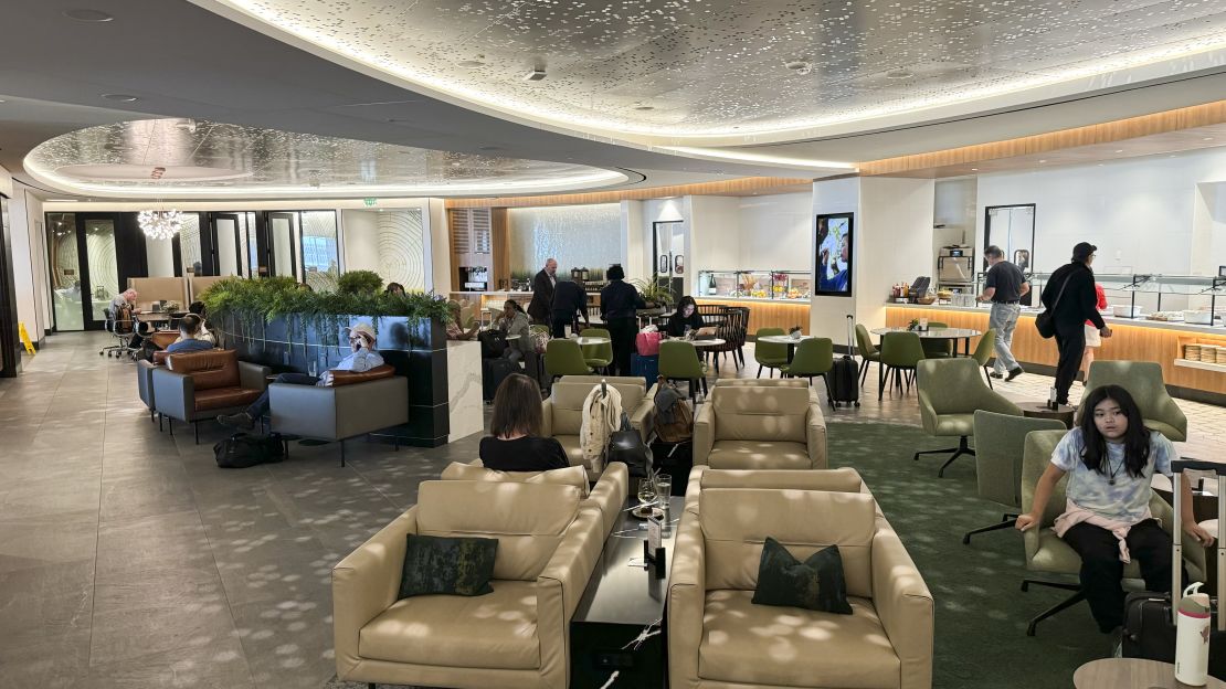 Main seating area at the Club at SFO