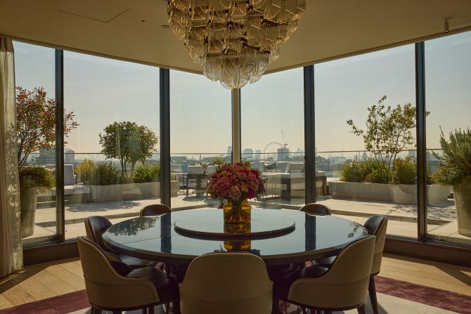 <strong>Light-filled: </strong>The floor-to-ceiling windows show off the penthouse's impressive 180-degree views.