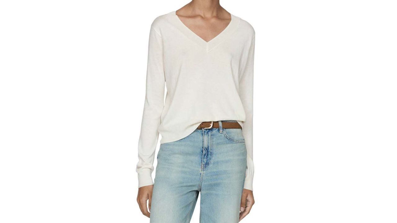 Mango Fine-Knit V-Neck Sweater.jpg