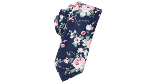 Mantieqinway Men's Printed Cotton Floral Neck Tie