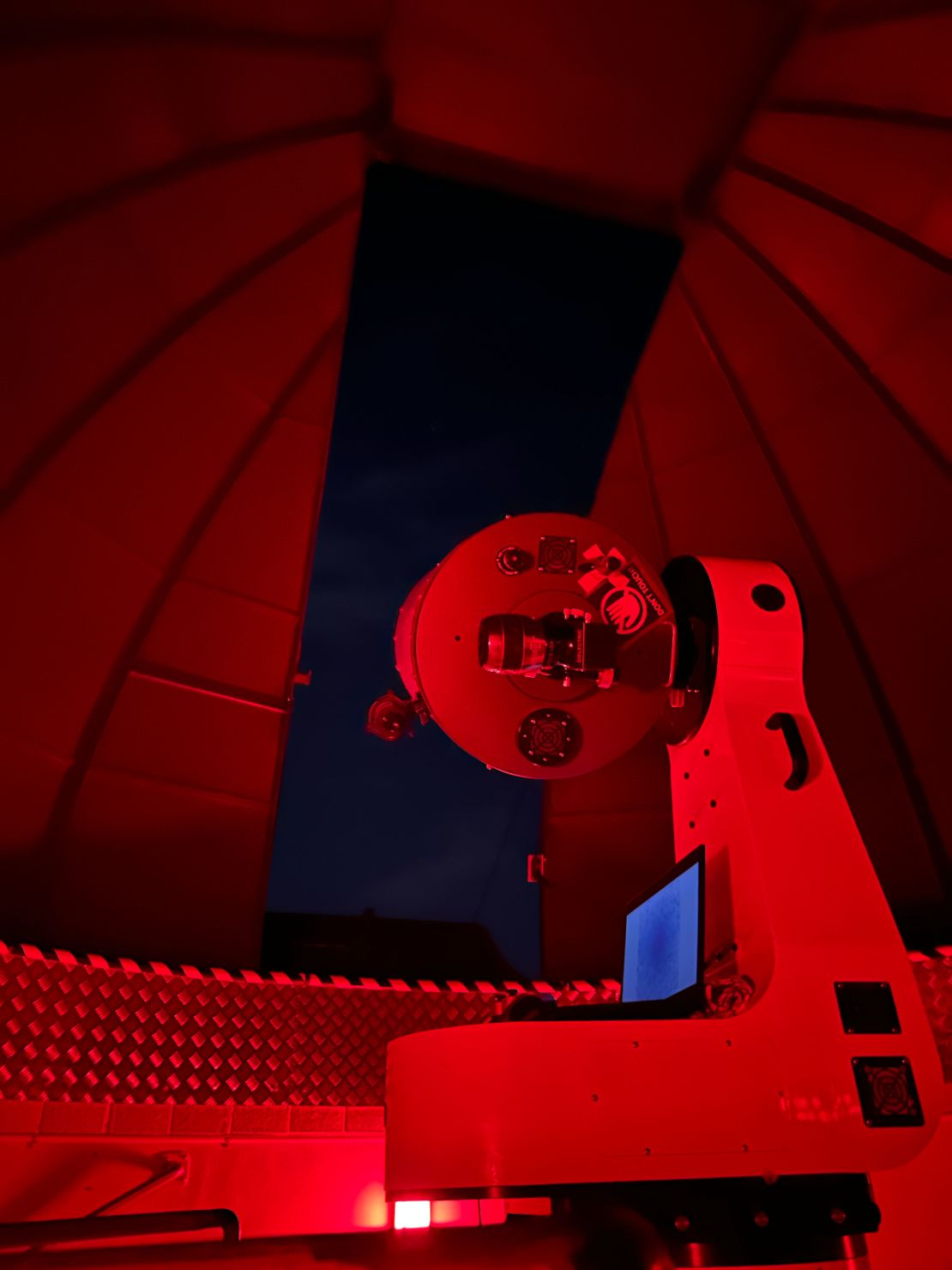 A telescope on Mount John, home to a world-renowned astronomical research center for the University of Canterbury at Lake Takapō.