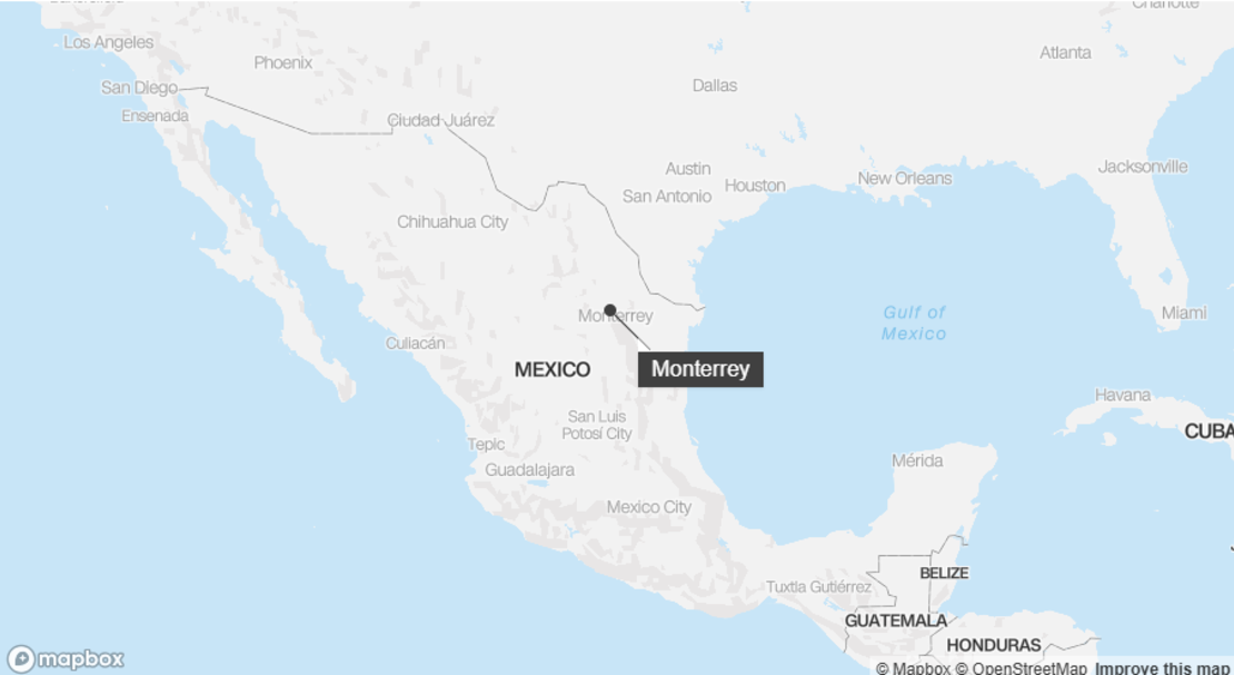 Un mapa de Monterrey, en México.