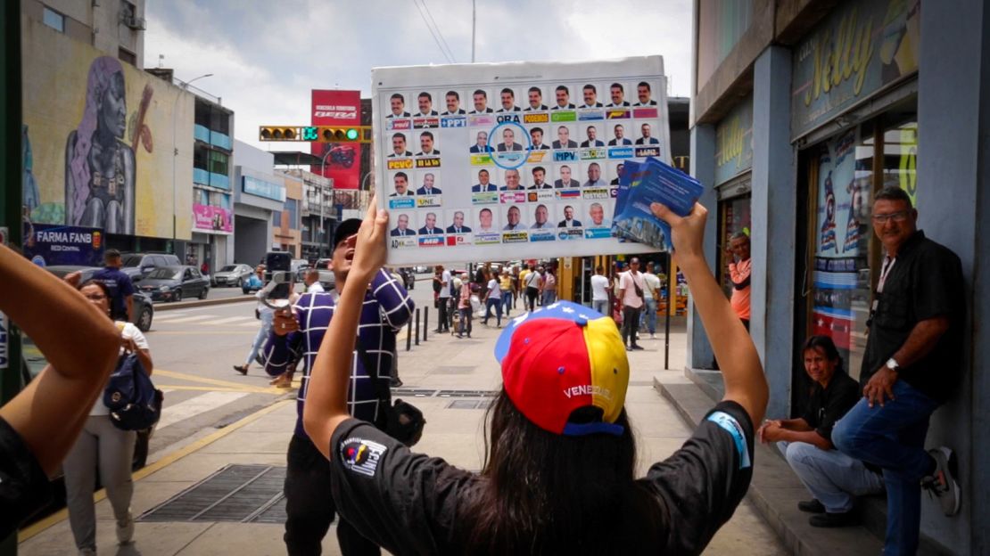 Opposition protesters in Maracay, Venezuela.