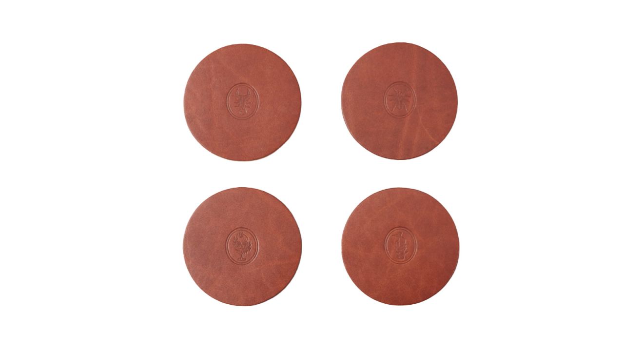 Marcellin Codex Leather Coasters, Set of 4.jpg