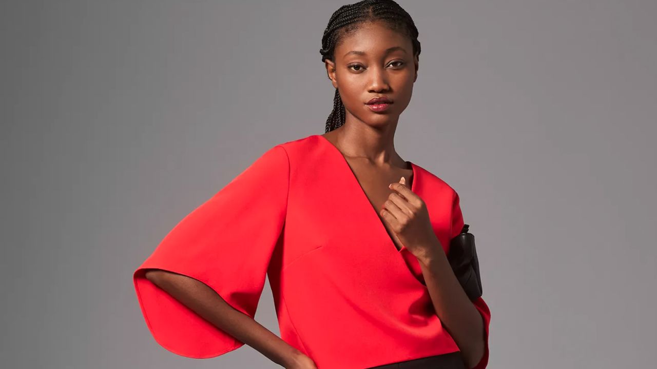 Mare Mare x Anthropologie V-Neck Cape Blouse .jpg