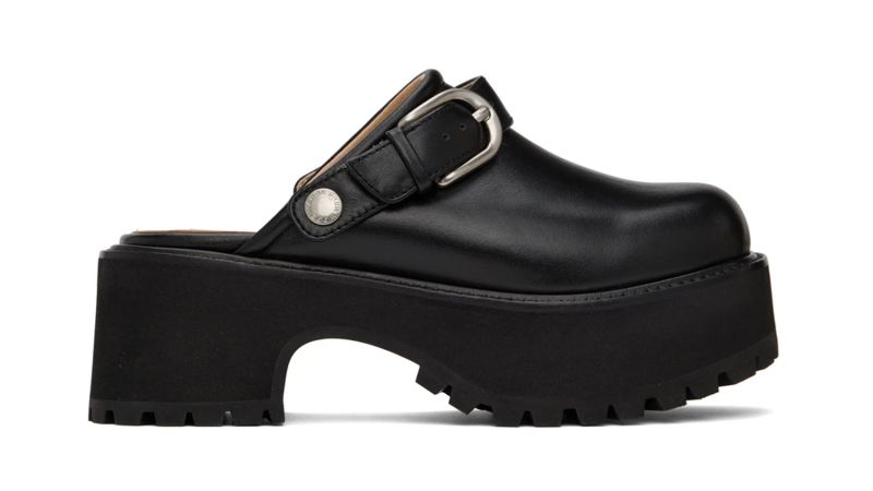SSENSE Women Shoes Clogs Black Leather Clogs 