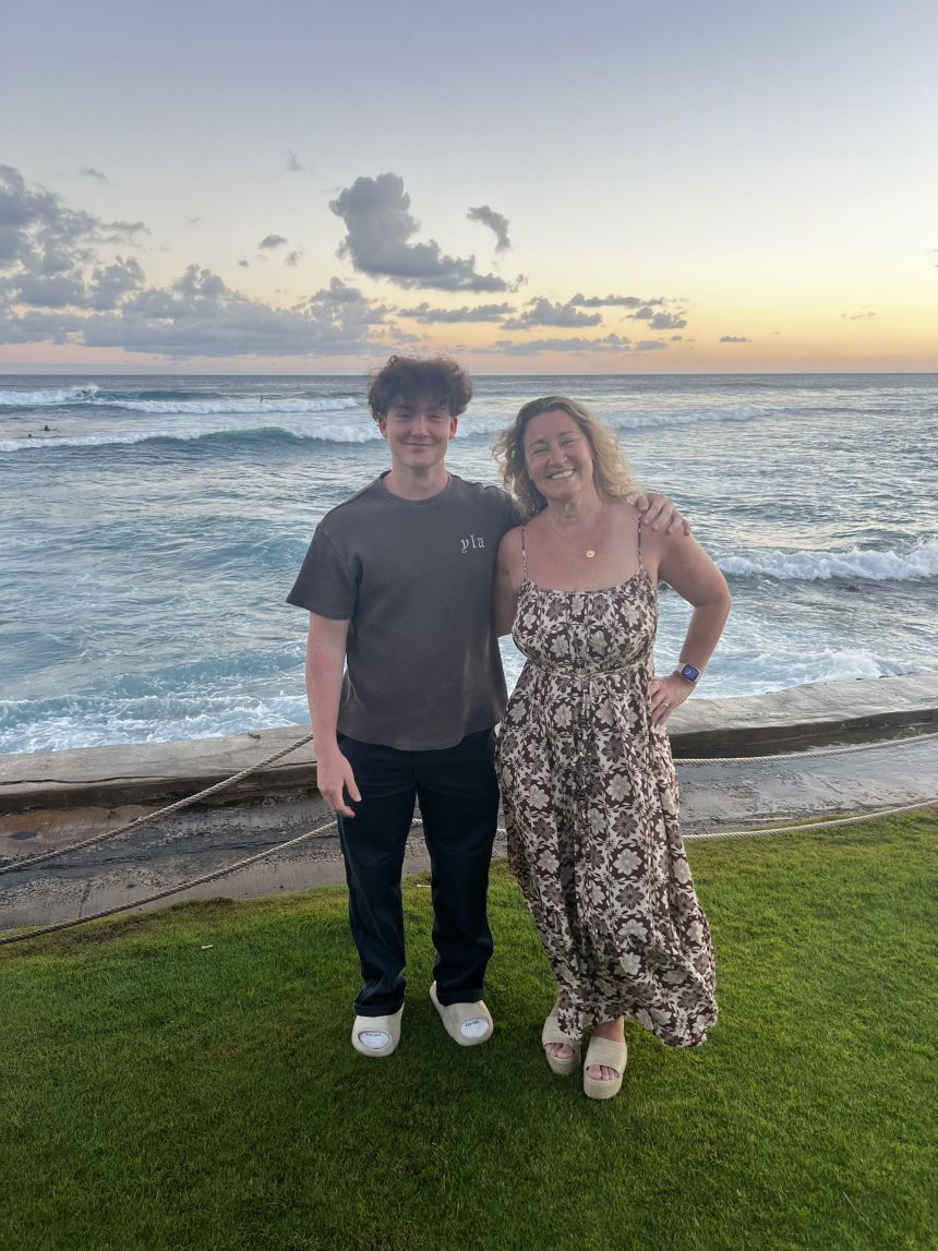 Adam Raine pictured with his mother, Maria Raine.