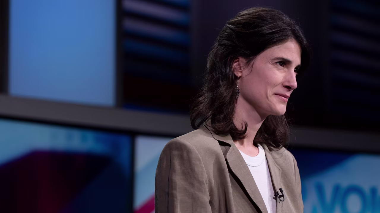 Rep. Marie Gluesenkamp Pérez speaks during a Washington 3rd District debate at KATU studios on Monday, October 7 in Portland, Oregon. 