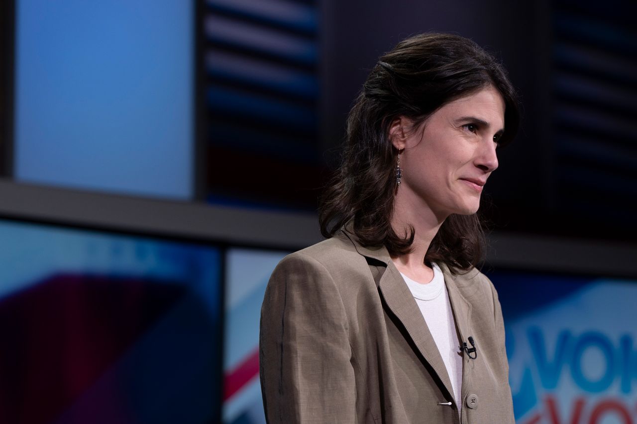 Rep. Marie Gluesenkamp Pérez speaks during a Washington 3rd District debate at KATU studios on Monday, October 7 in Portland, Oregon. 