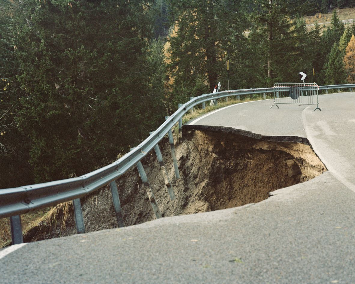 “Are They Rocks or Clouds?” — a series by Marina Caneve — documents past and future devastation, from the terrible floods and landslides that hit the Dolomites in northern Italy in 1966, to existing fragile environments and potential future catastrophes.