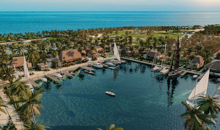 Slated to open next year, the island community is exclusively accessible to residents, as well as guests staying at its five-star hotel, with planes, helicopters and boats able to arrive at its airstrip, heliport and marina respectively.