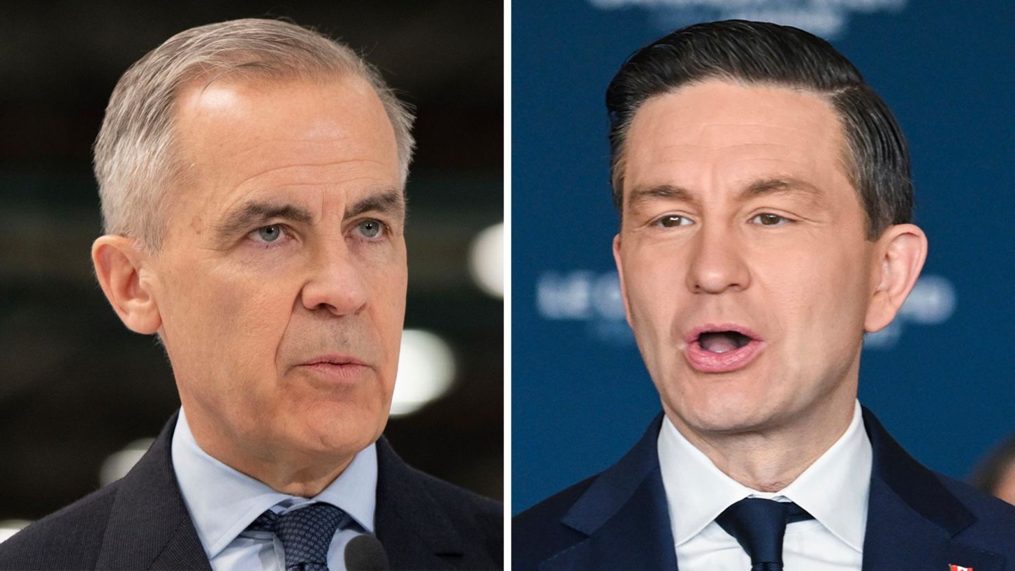 Canada's Liberal Leader Mark Carney and Conservative Party leader Pierre Poilievre.