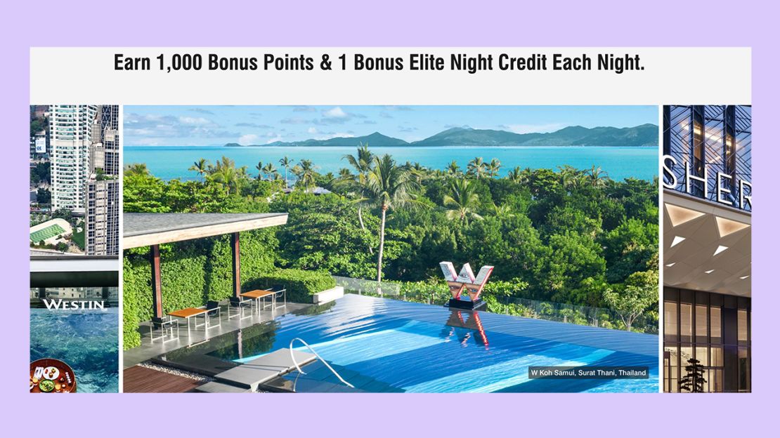 A screenshot of the Marriott double elite night promotion page