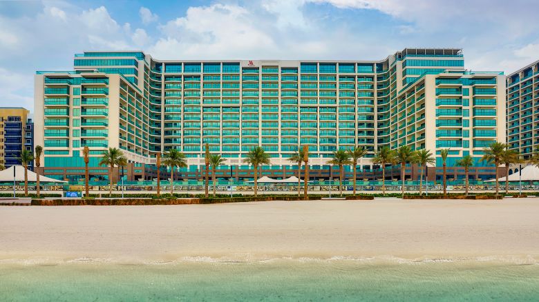 A photo of the exterior of the  Marriott Resort Palm Jumeirah in Dubai.