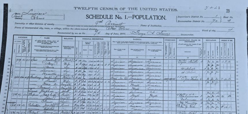 Pope Leo’s maternal grandparents, Joseph and Louise Martinez, are listed as Black in the 1900 Census.