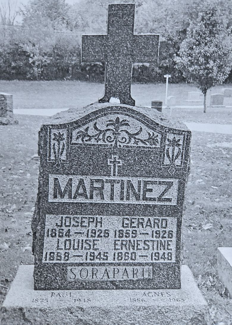 Mildred's family grave site shows her parents’ names.