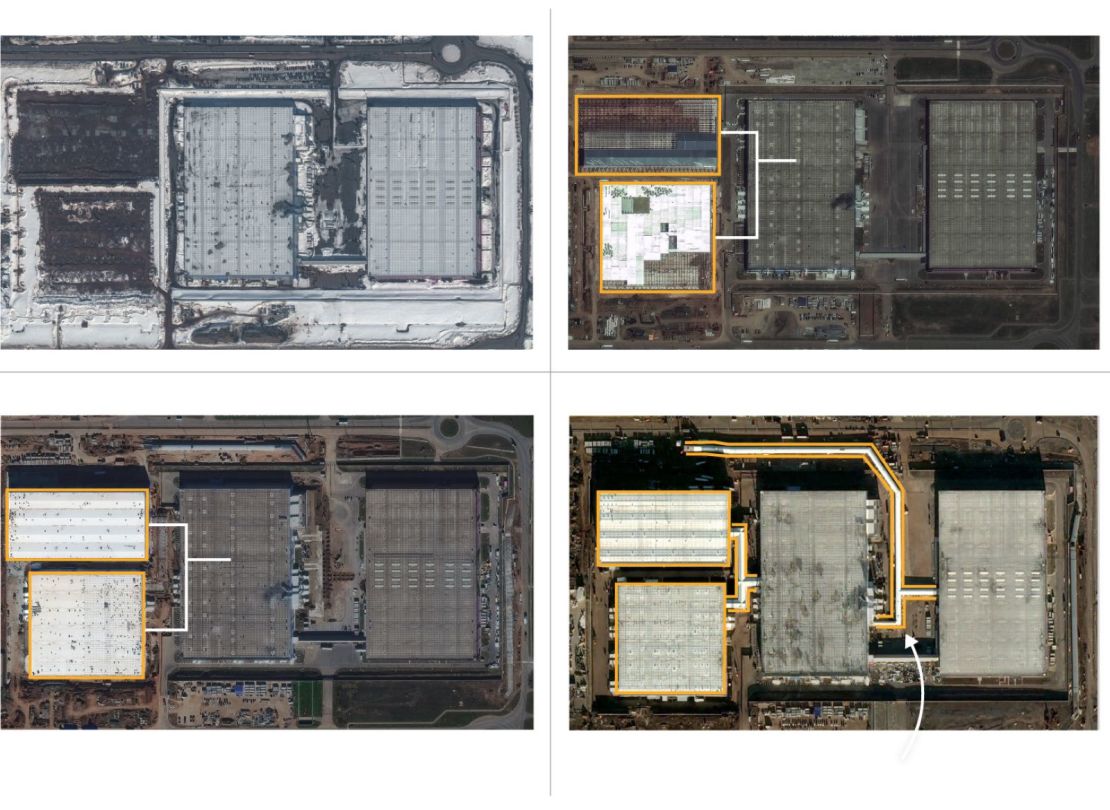 La fábrica de drones de Alabuga se ha expandido rápidamente en 2024. La nueva construcción está marcada en naranja.