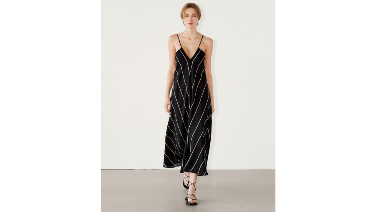 Massimo Dutti 100% Linen Striped Dress