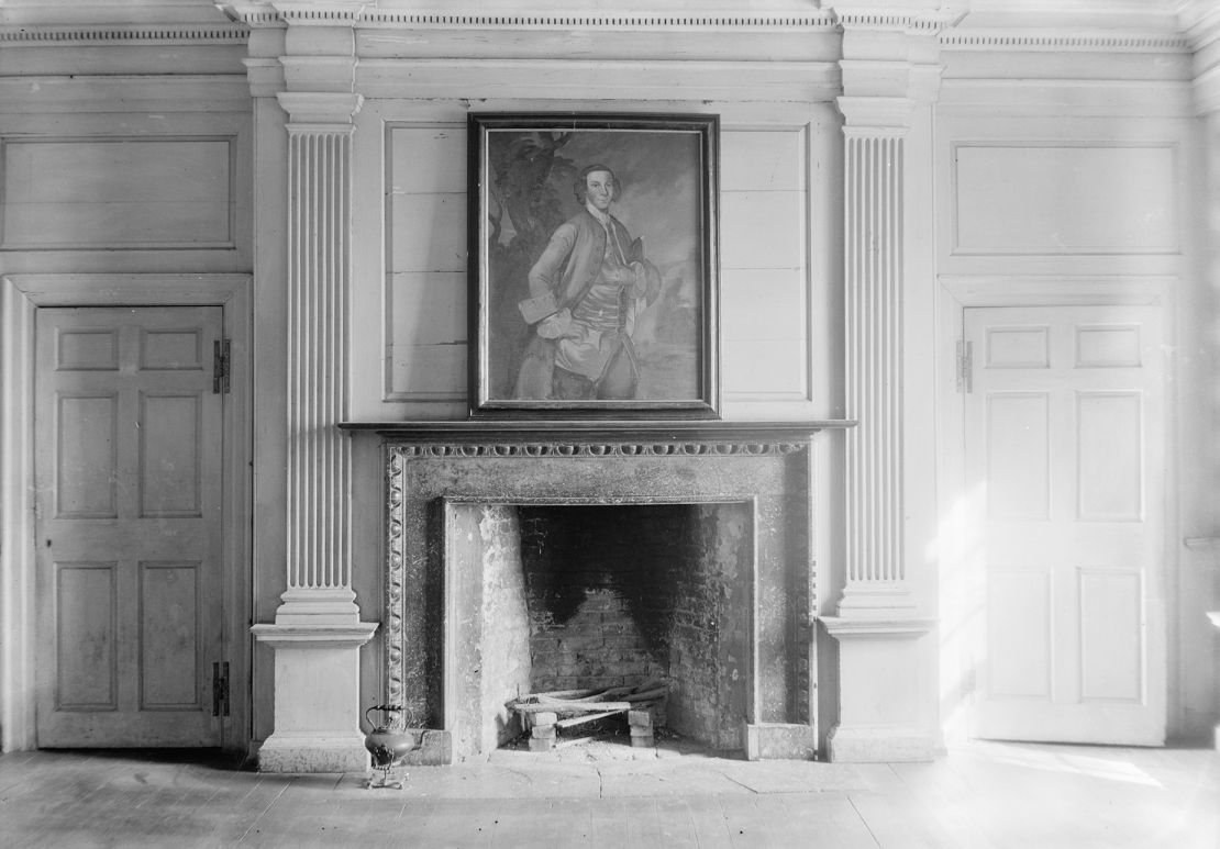 Samuel Washington, George Washington's younger brother, was buried in an unmarked grave at the cemetery at his Harewood estate (an interior view is pictured above) near Charles Town, West Virginia.
