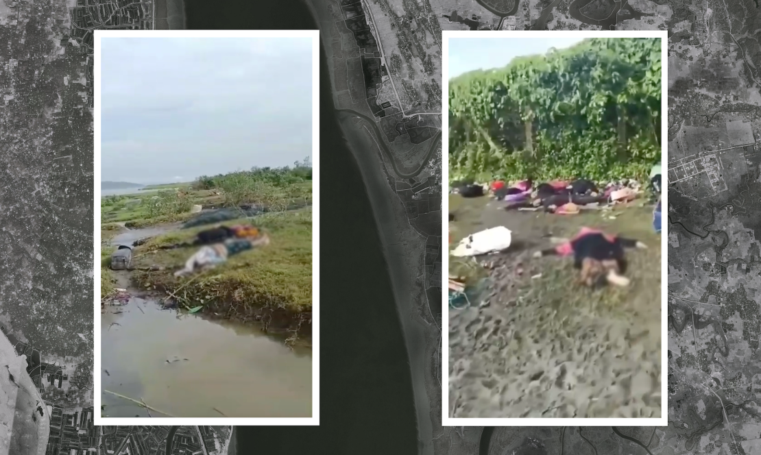 Images verified by CNN show the aftermath of an attack on the western edge of Myo Ma district of Maungdaw township.