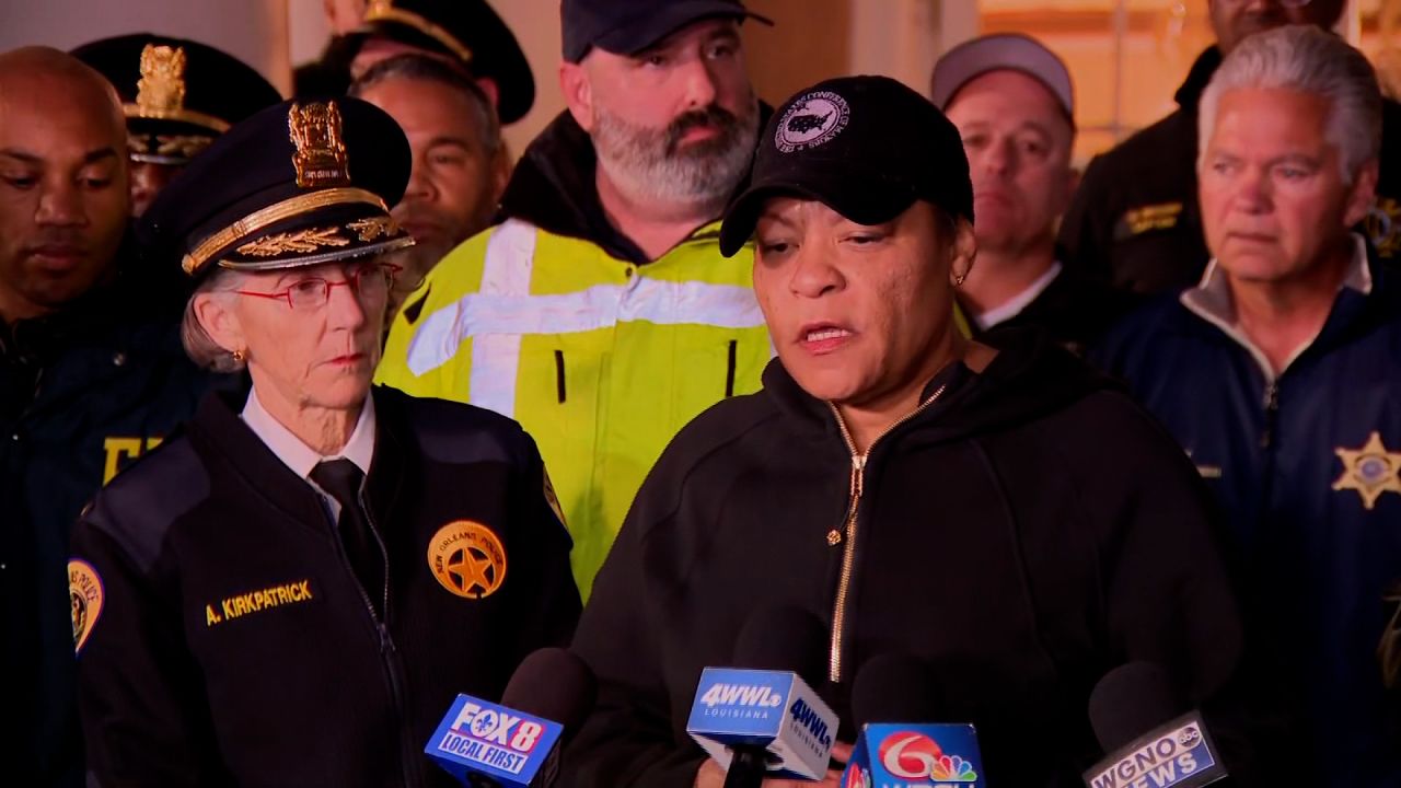 New Orleans Mayor LaToya Cantrell speaks during a press conference about the deadly incident on Bourbon Street in New Orleans on January 1.