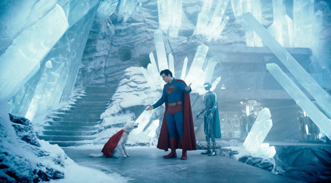David Corenswet as Superman, with his dog Krypto.