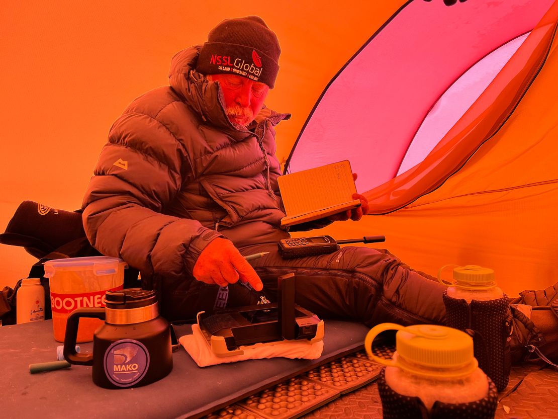 Chambers was trained by scientists at Columbia University on how to collect and store the snow samples.