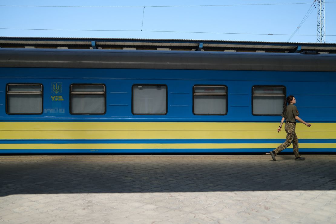 The railway hospital is an example of the kind of Ukrainian ingenuity that impressed the world in the early months of this conflict. CNN has blurred part of this image for security reasons.