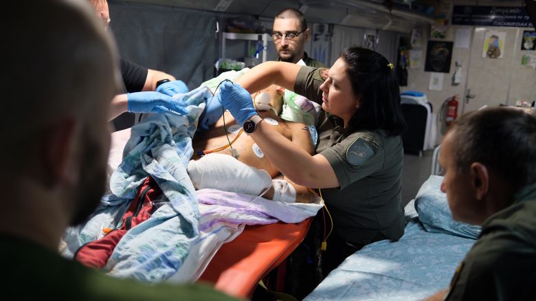 CNN has gained an exclusive access to a medical evacuation train that is used by Ukraine’s Armed Forces to transport wounded soldiers from near the frontlines to hospitals across the country. 

Olga is a nurse anaesthetist and a sergeant in Ukraine’s military who works in the ICU unit of Ukraine’s railway hospital. 
