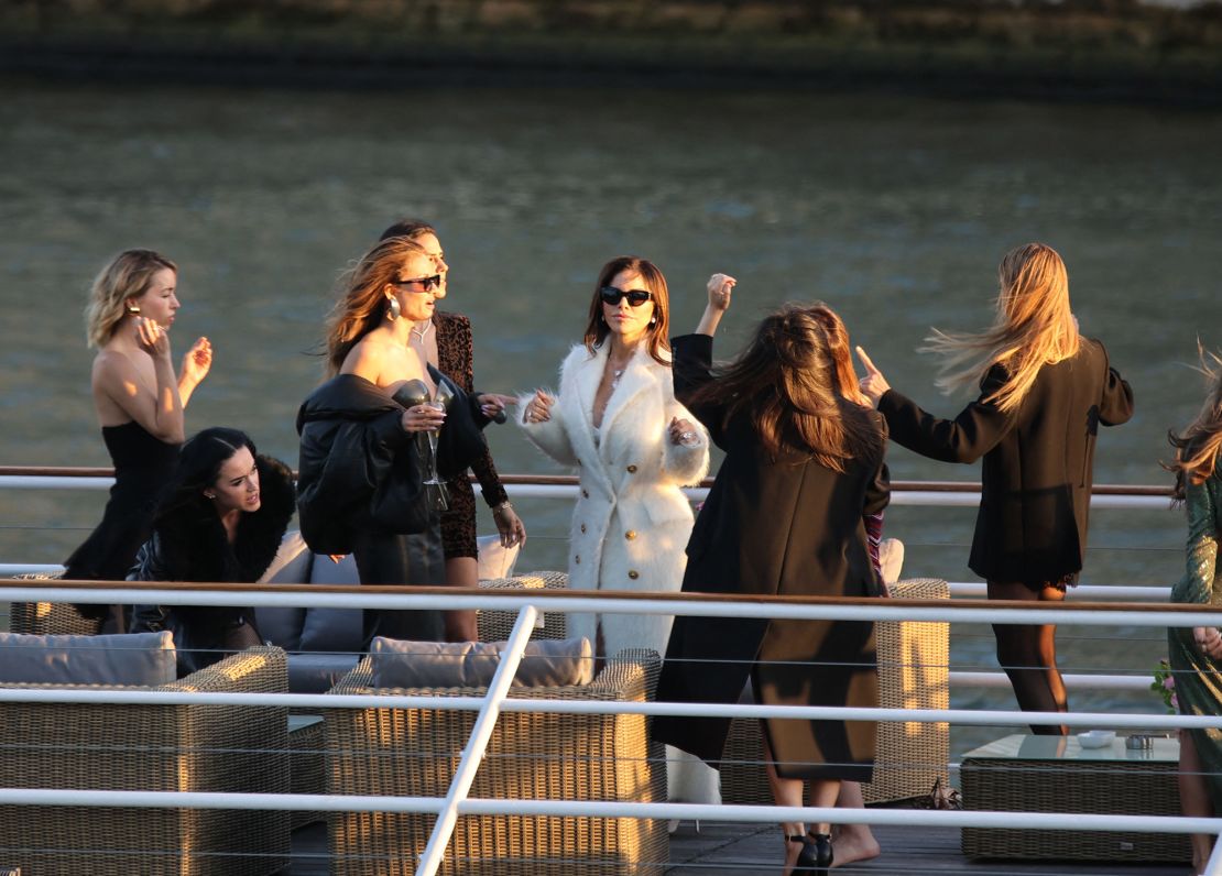 Lauren Sanchez's bachelorette party included a cruise on the Seine, with Kim Kardashian, Katy Perry and Eva Longoria joining the festivities.