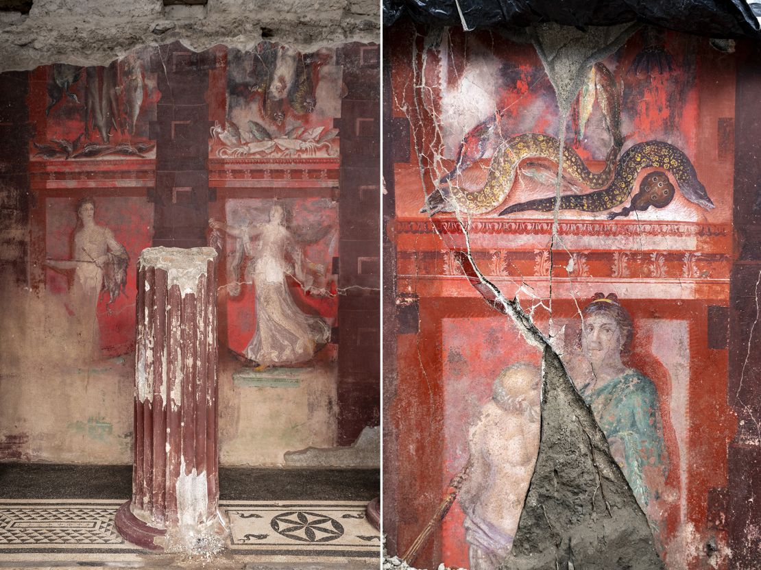 Newly discovered Pompeii frieze shows wild Bacchanalian rituals