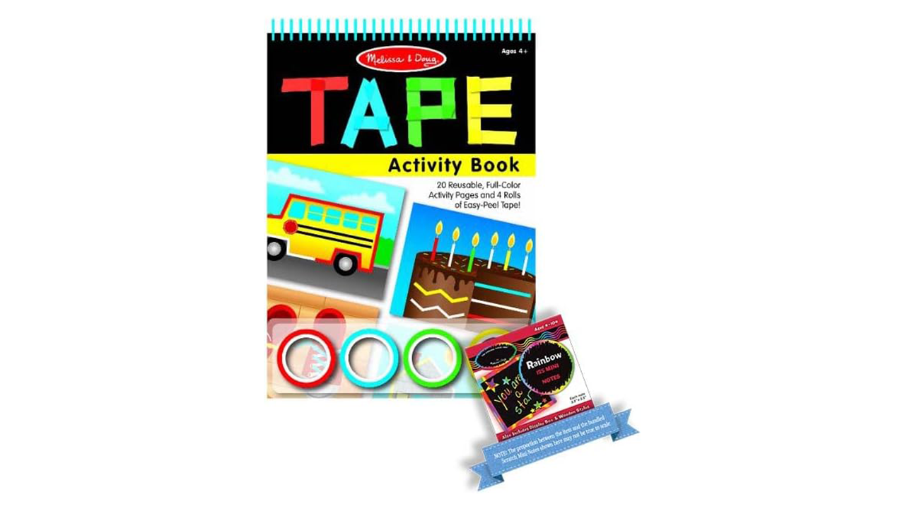 Melissa & Doug Tape Activity Book & 1 Scratch Art Mini-Pad Bundle