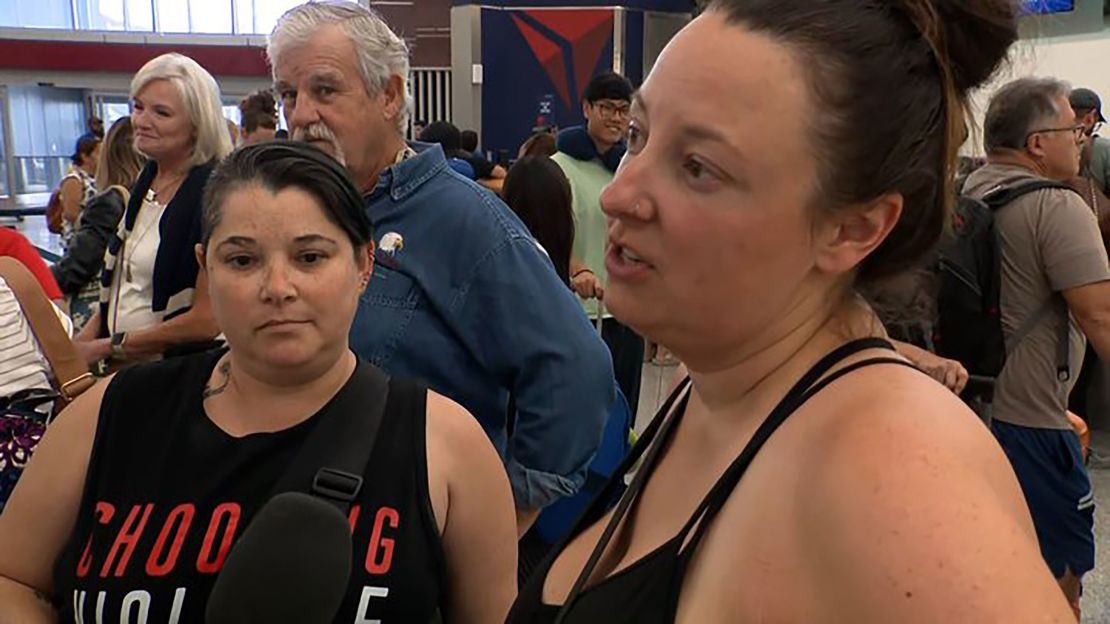 Melissa Levine and Nicole DaSilva are trying to get back to Arizona. For now, they are stranded in Atlanta.