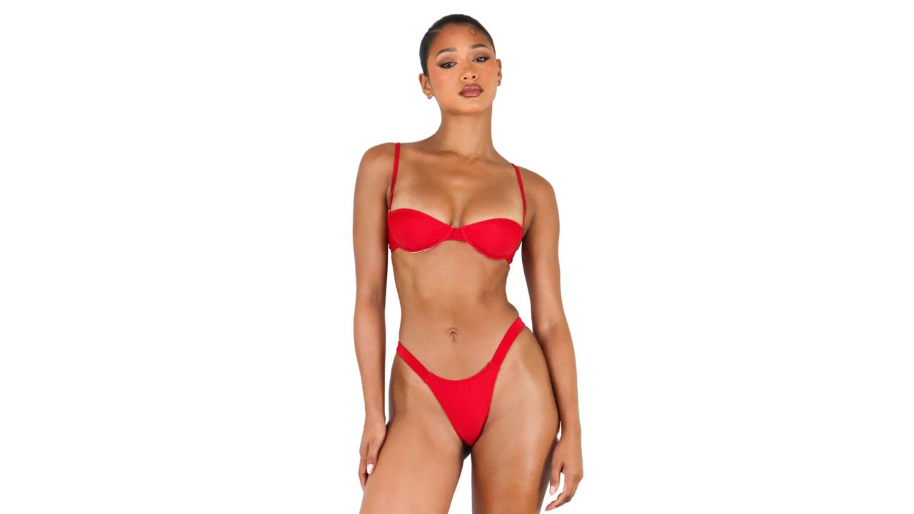 melissa simone swim melina underwire top in red