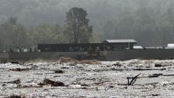 Floodwaters are seen in Erwin, Tennessee, on September 27.